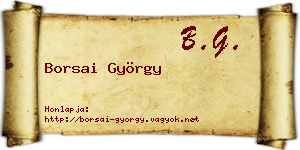 Borsai György névjegykártya
