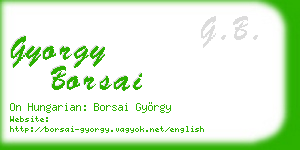 gyorgy borsai business card