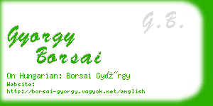 gyorgy borsai business card